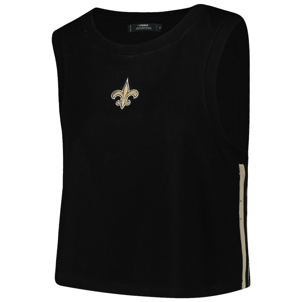New Orleans Saints Pro Standard Women's Ombre Wordmark Classic Cropped Tank Top - Black discount