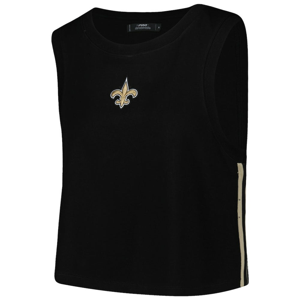 New Orleans Saints Pro Standard Women's Ombre Wordmark Classic Cropped Tank Top - Black discount