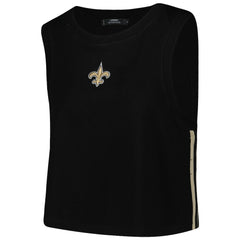 New Orleans Saints Pro Standard Women's Ombre Wordmark Classic Cropped Tank Top - Black discount