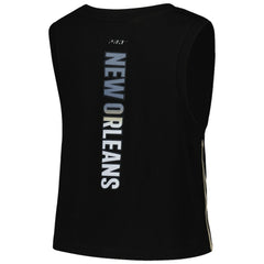 New Orleans Saints Pro Standard Women's Ombre Wordmark Classic Cropped Tank Top - Black discount
