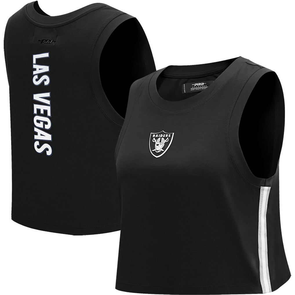Las Vegas Raiders Pro Standard Women's Ombre Wordmark Classic Cropped Tank Top - Black discount