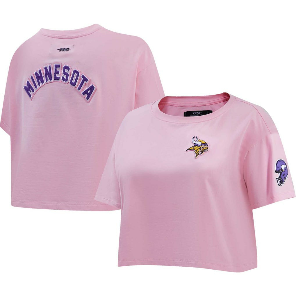 Minnesota Vikings Pro Standard Women's Cropped Boxy T-Shirt - Pink outlet