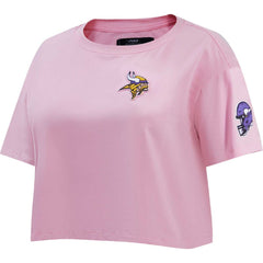 Minnesota Vikings Pro Standard Women's Cropped Boxy T-Shirt - Pink outlet