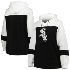 Chicago White Sox Women's Plus Size Colorblock Pullover Hoodie Black