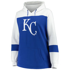 Kansas City Royals Women's Plus Size Colorblock Pullover Hoodie Royal