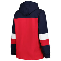 Los Angeles Angels Women's Plus Size Colorblock Pullover Hoodie Red