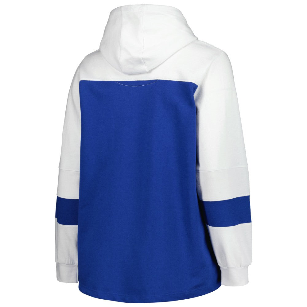 Los Angeles Dodgers Women's Plus Size Colorblock Pullover Hoodie Royal