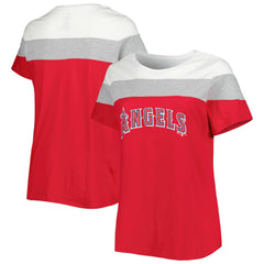Los Angeles Angels Women's Plus Size Colorblock T-Shirt White/Red