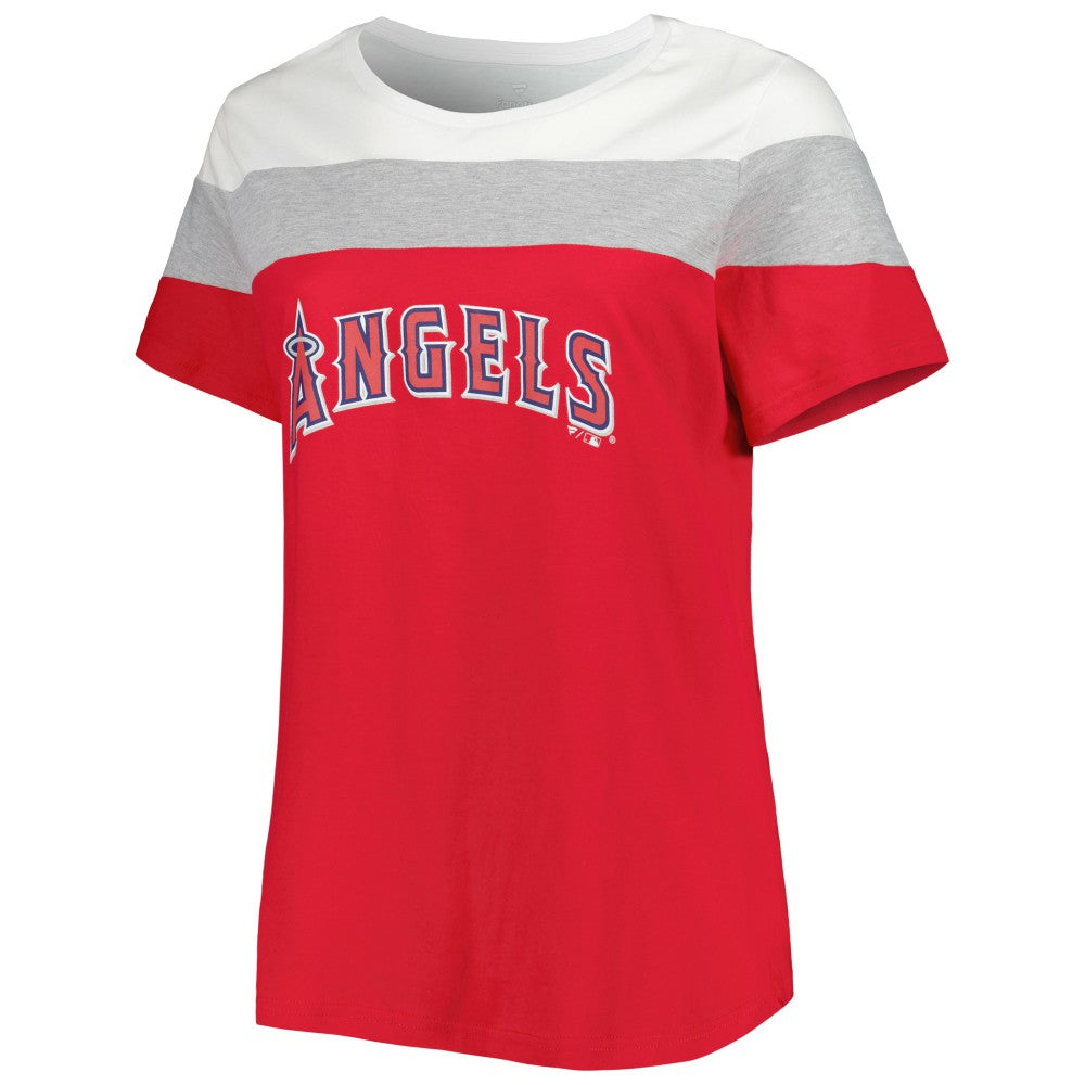 Los Angeles Angels Women's Plus Size Colorblock T-Shirt White/Red