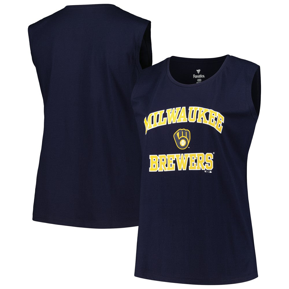 Milwaukee Brewers Profile Women's Plus Size Tank Top Navy