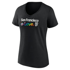San Francisco Giants Profile Women's Plus Size Pride V-Neck T-Shirt Black