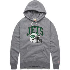 New York Jets Homage Retro Helmet Raglan Pullover Tri-Blend Hoodie - Gray on sale