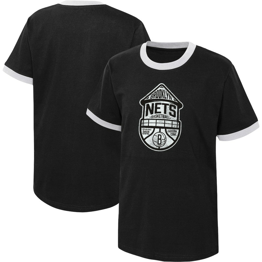 Brooklyn Nets Youth Hoop City Hometown Ringer T-Shirt - Black outlet