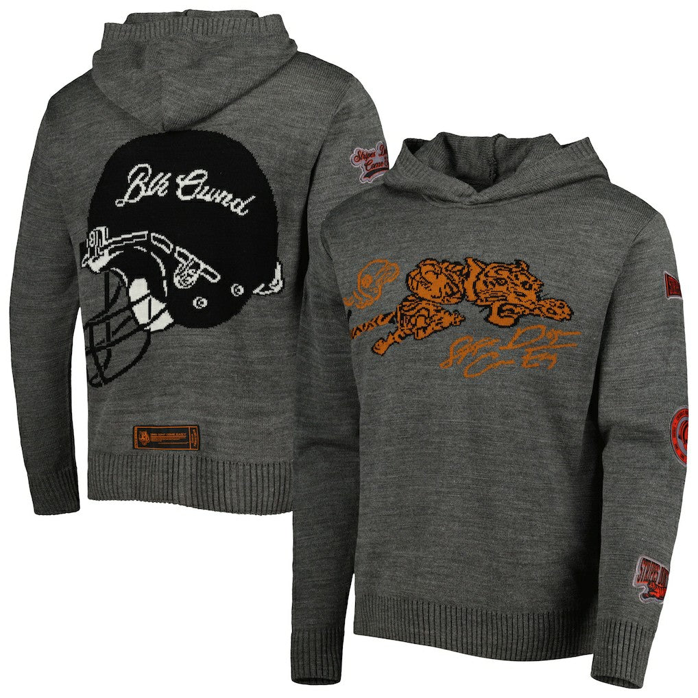 Cincinnati Bengals x BlaCkOWned Stripes Don't Come Easy Pullover Hoodie - Gray for sale