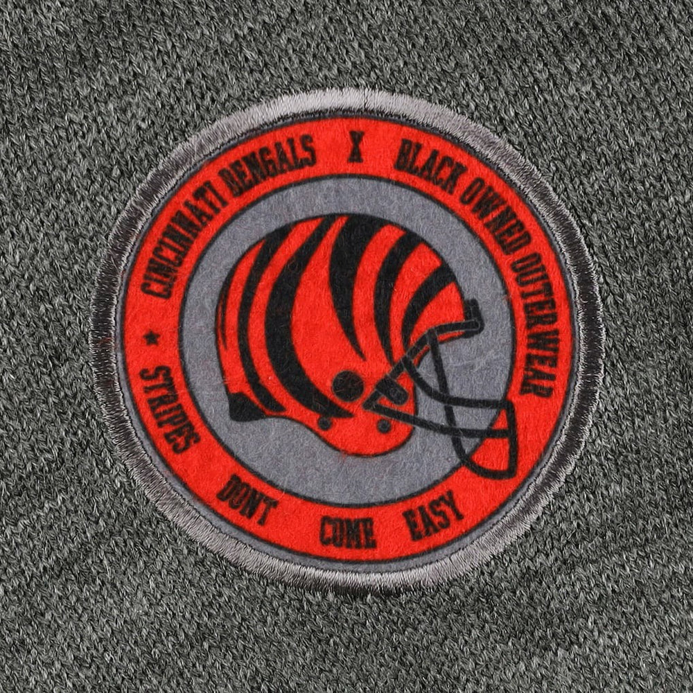 Cincinnati Bengals x BlaCkOWned Stripes Don't Come Easy Pullover Hoodie - Gray for sale