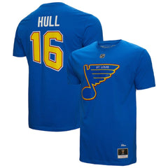 Brett Hull St. Louis Blues Mitchell & Ness Name & Number T-Shirt - Blue T-shirts