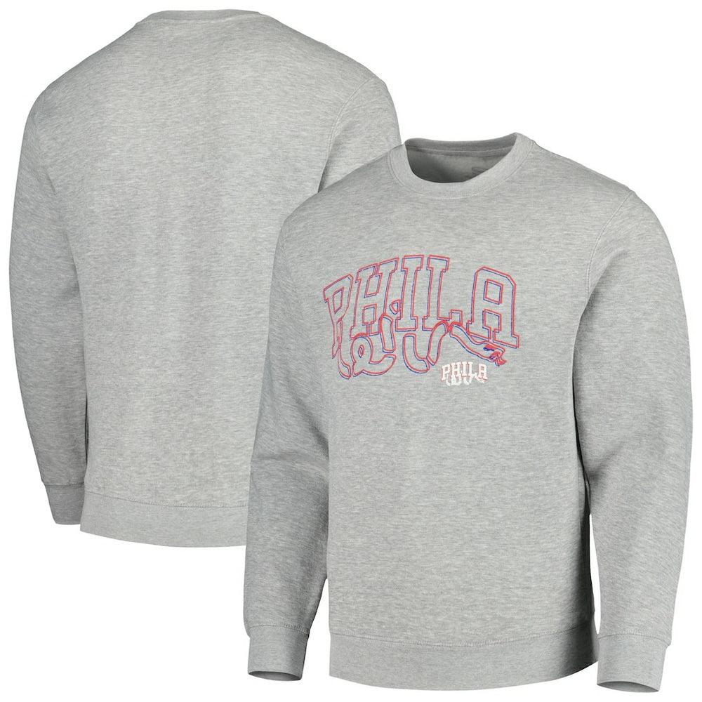 Philadelphia 76ers Stadium Essentials Unisex Element Logo Pop Pullover Sweatshirt - Heather Gray for sale