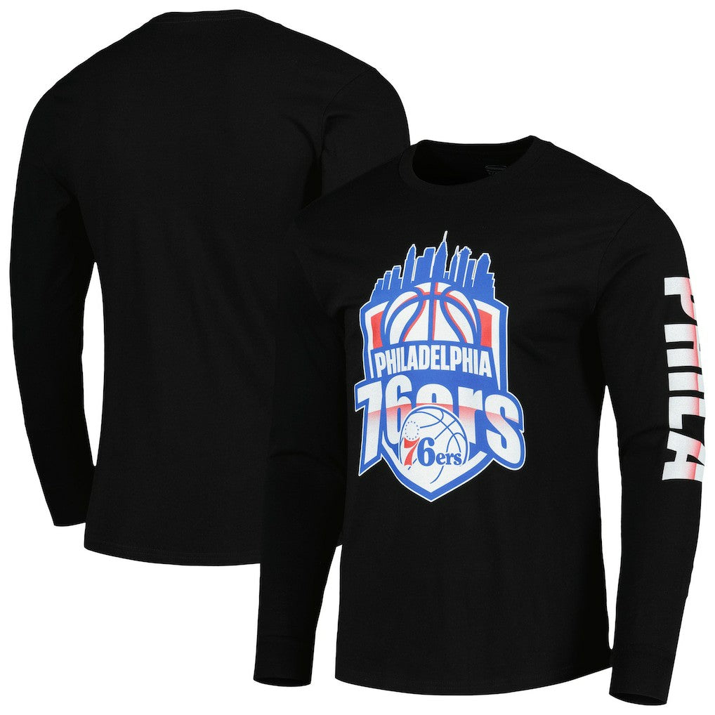 Philadelphia 76ers Stadium Essentials Unisex NBA Crest Long Sleeve T-Shirt - Black online