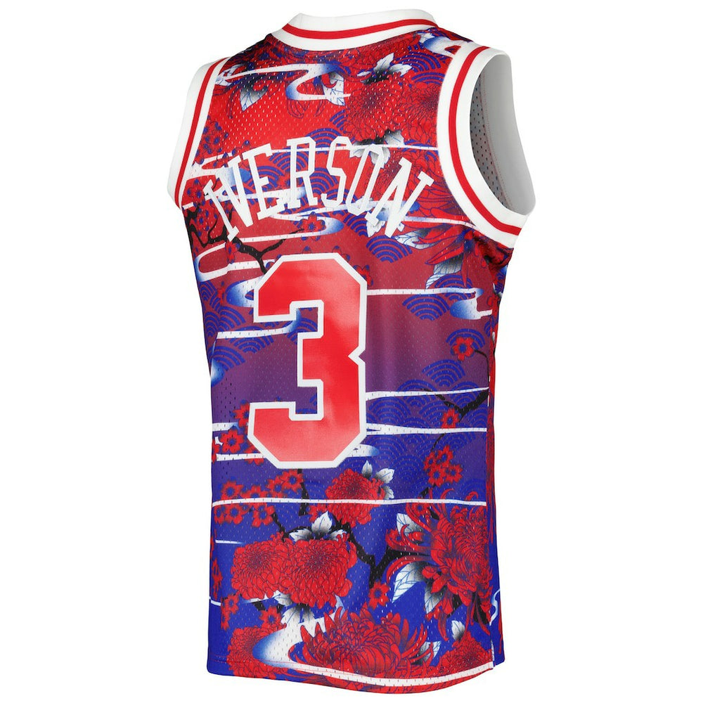 Allen Iverson Philadelphia 76ers 1996/97 Hardwood Classics Lunar New Year Swingman Jersey - Red for sale