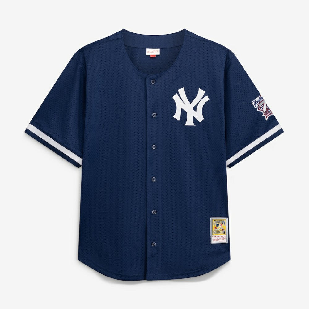 Derek Jeter New York Yankees Cooperstown Collection Mesh Batting Practice Button-Up Jersey Navy