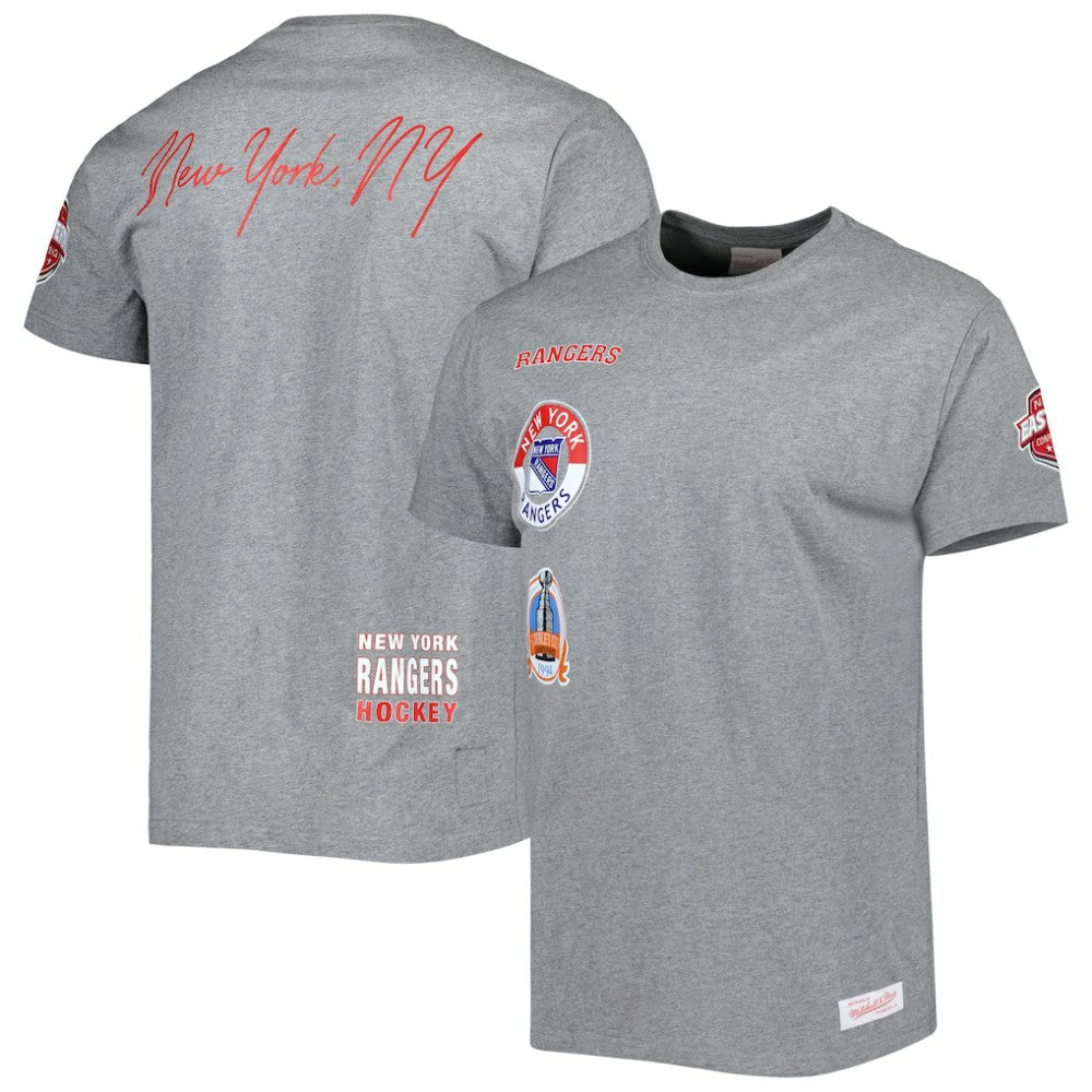 New York Rangers Mitchell & Ness City Collection T-Shirt - Heather Gray T-shirts