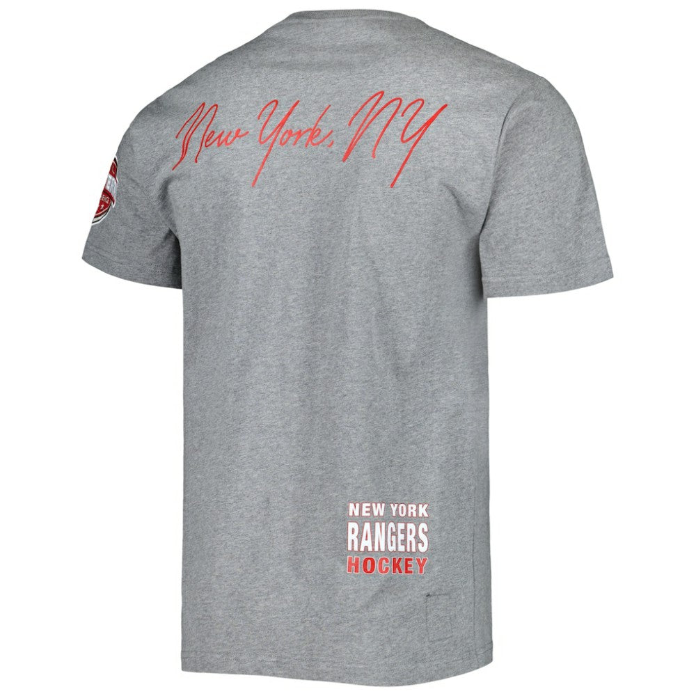 New York Rangers Mitchell & Ness City Collection T-Shirt - Heather Gray T-shirts