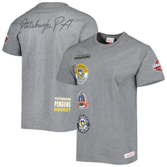 Pittsburgh Penguins Mitchell & Ness City Collection T-Shirt - Heather Gray T-shirts