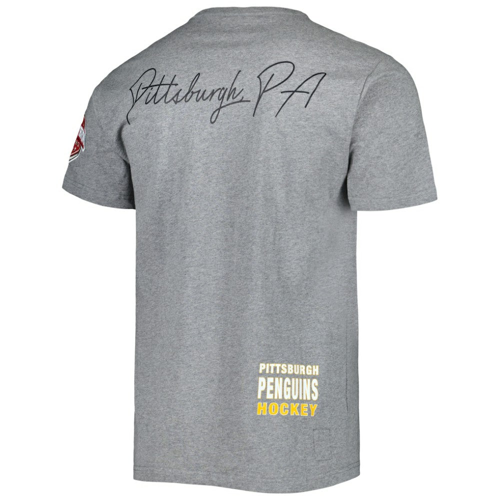 Pittsburgh Penguins Mitchell & Ness City Collection T-Shirt - Heather Gray T-shirts