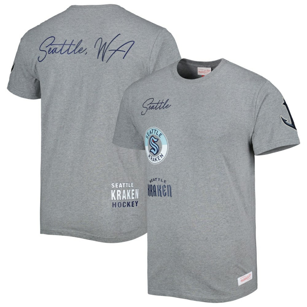 Seattle Kraken Mitchell & Ness City Collection T-Shirt - Heather Gray T-shirts