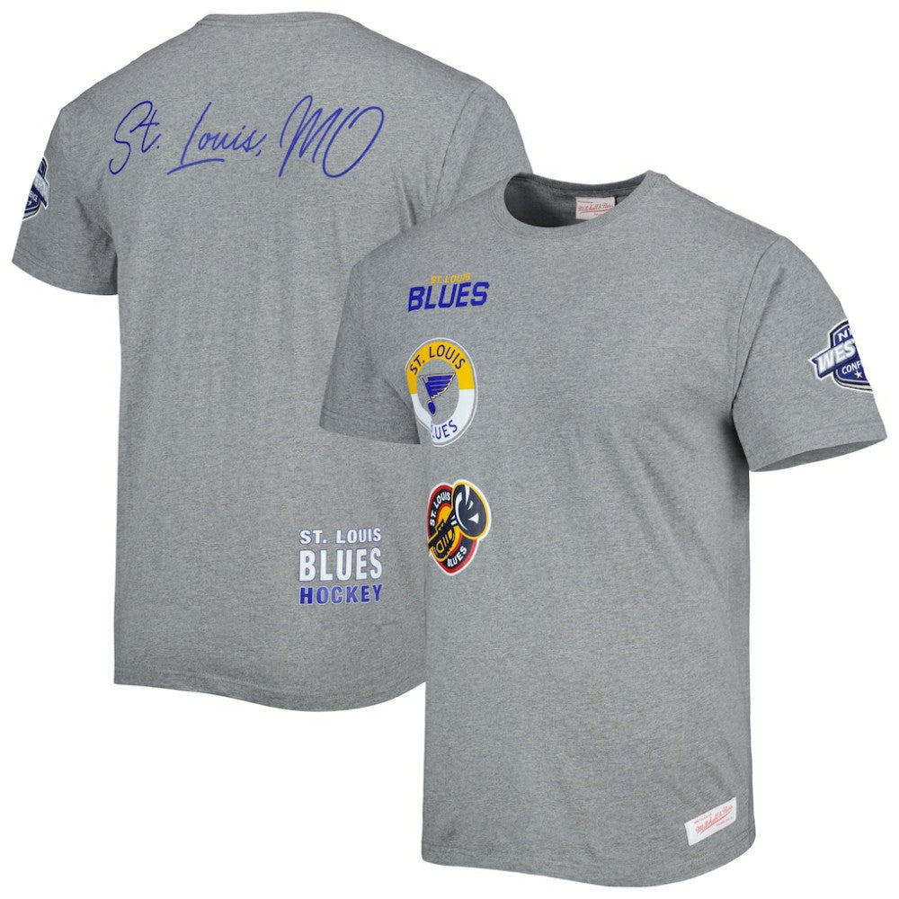 St. Louis Blues Mitchell & Ness City Collection T-Shirt - Heather Gray T-shirts