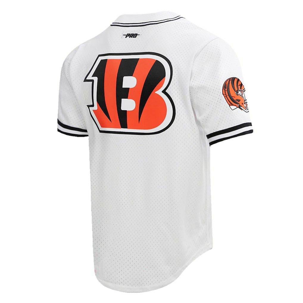 Joe Burrow Cincinnati Bengals Pro Standard Mesh Baseball Button-Up T-Shirt - White sale