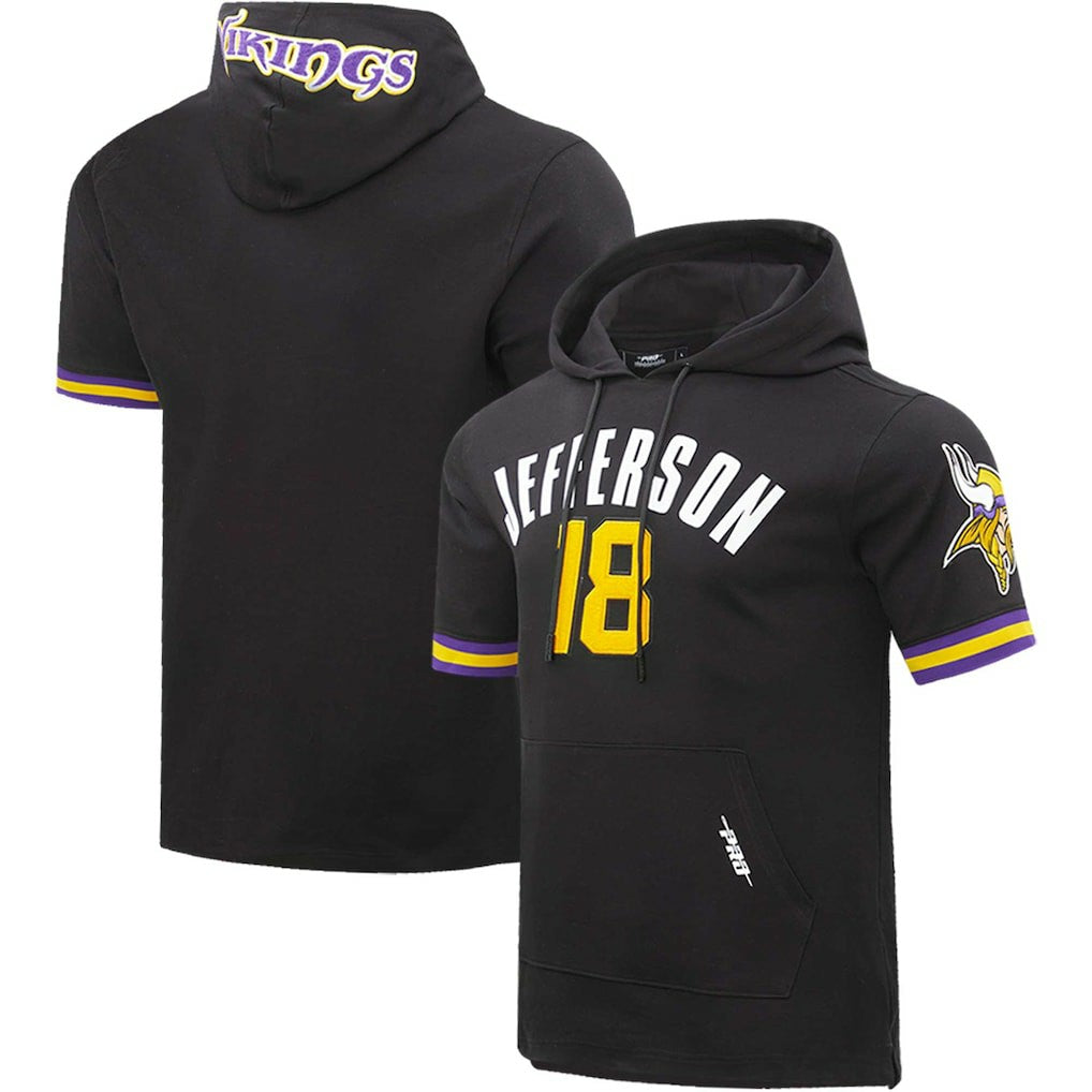 Justin Jefferson Minnesota Vikings Pro Standard Player Name & Number Hoodie T-Shirt - Black on sale