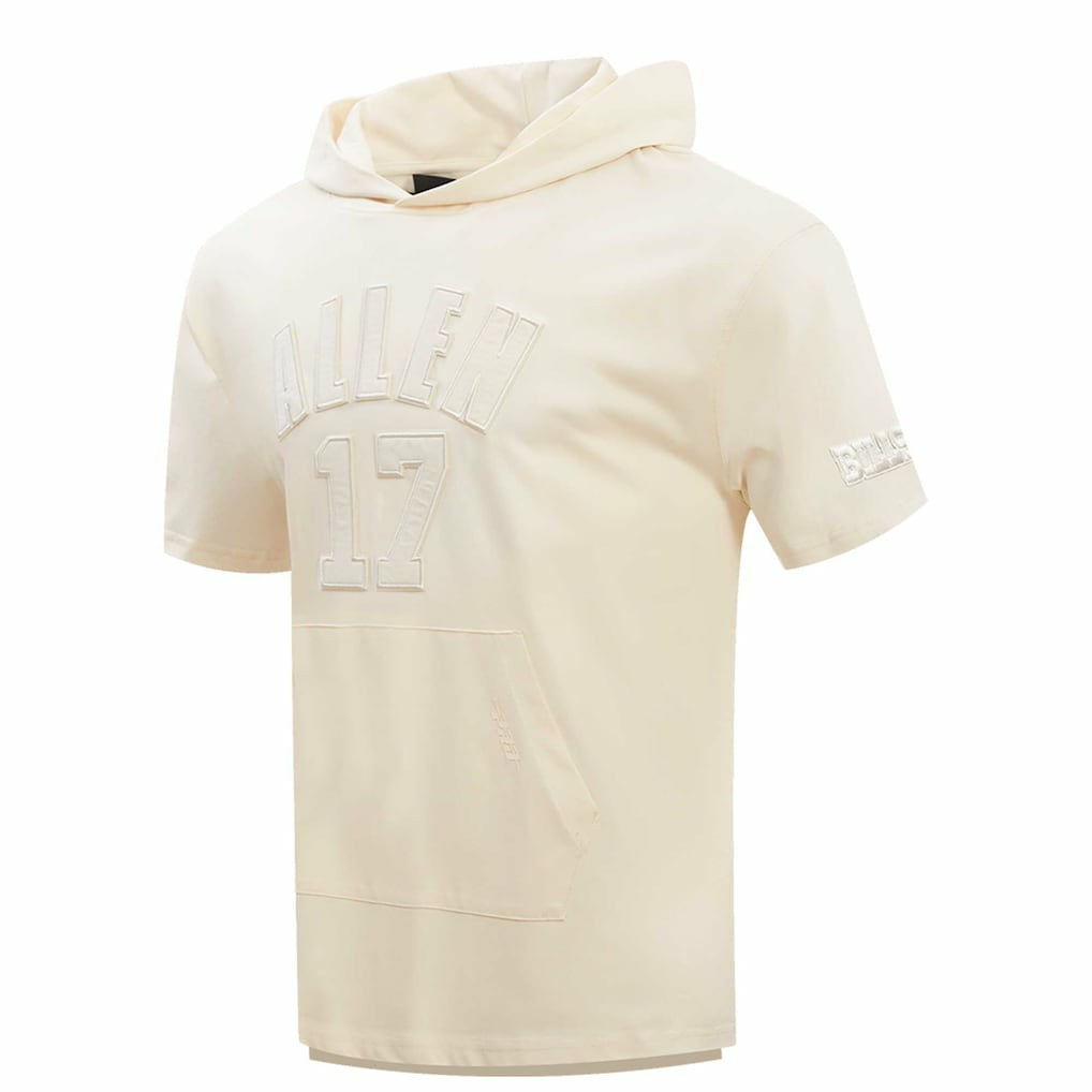Josh Allen Buffalo Bills Player Name & Number Neutral Short Sleeve Pullover Hoodie - Oatmeal outlet