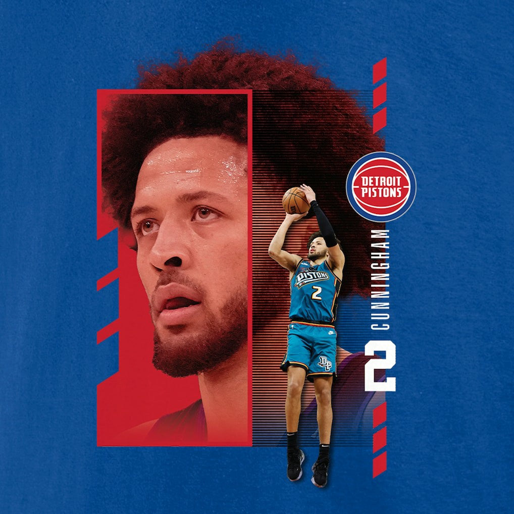 Cade Cunningham Detroit Pistons Jump Pass T-Shirt sale - Royal cheap