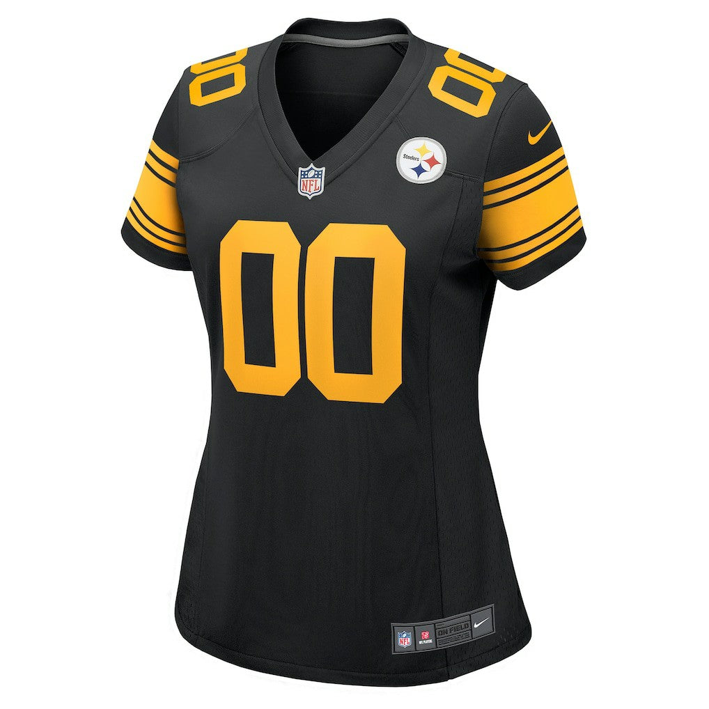 Pittsburgh Steelers Women's Alternate Custom Game Jersey - Black outlet