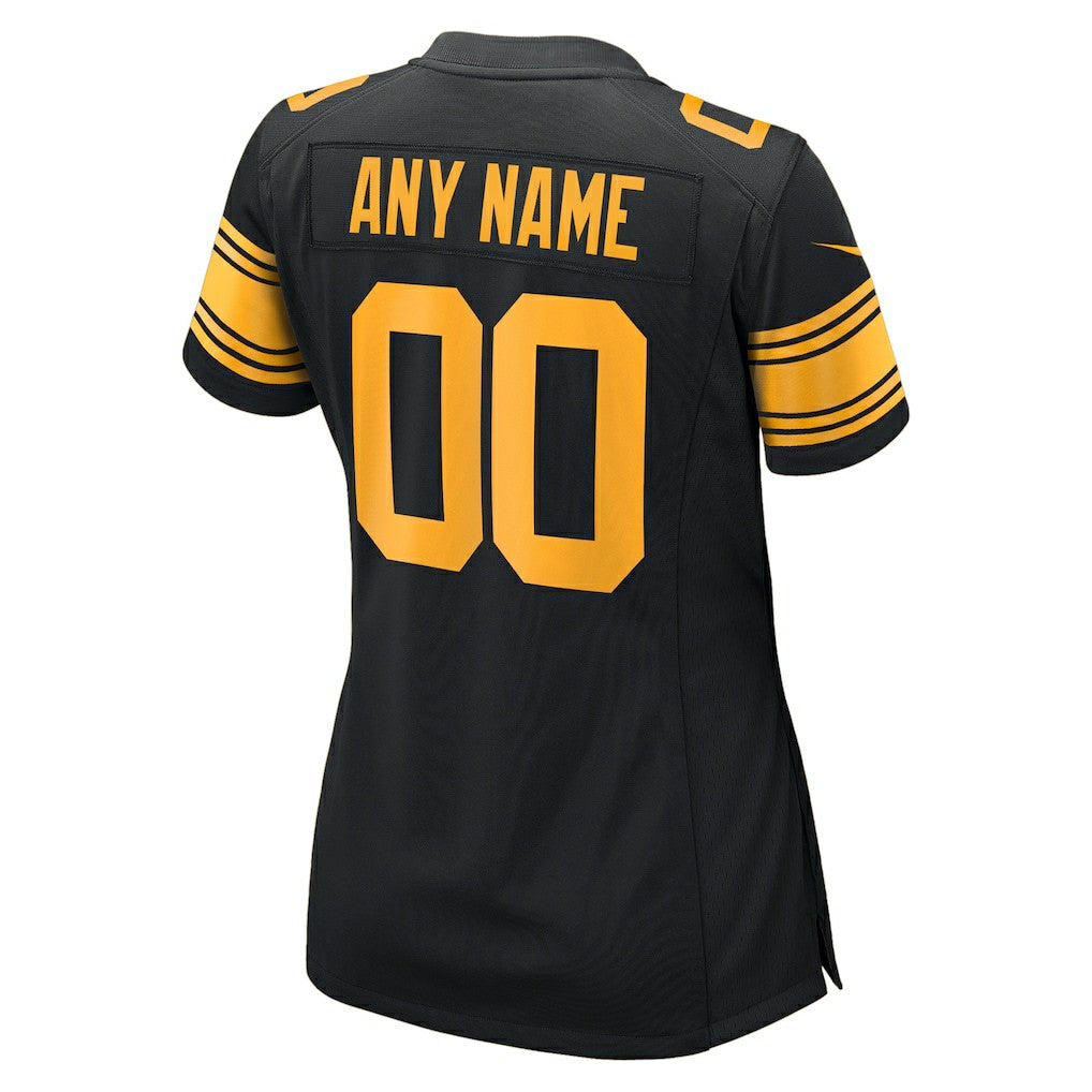 Pittsburgh Steelers Women's Alternate Custom Game Jersey - Black outlet