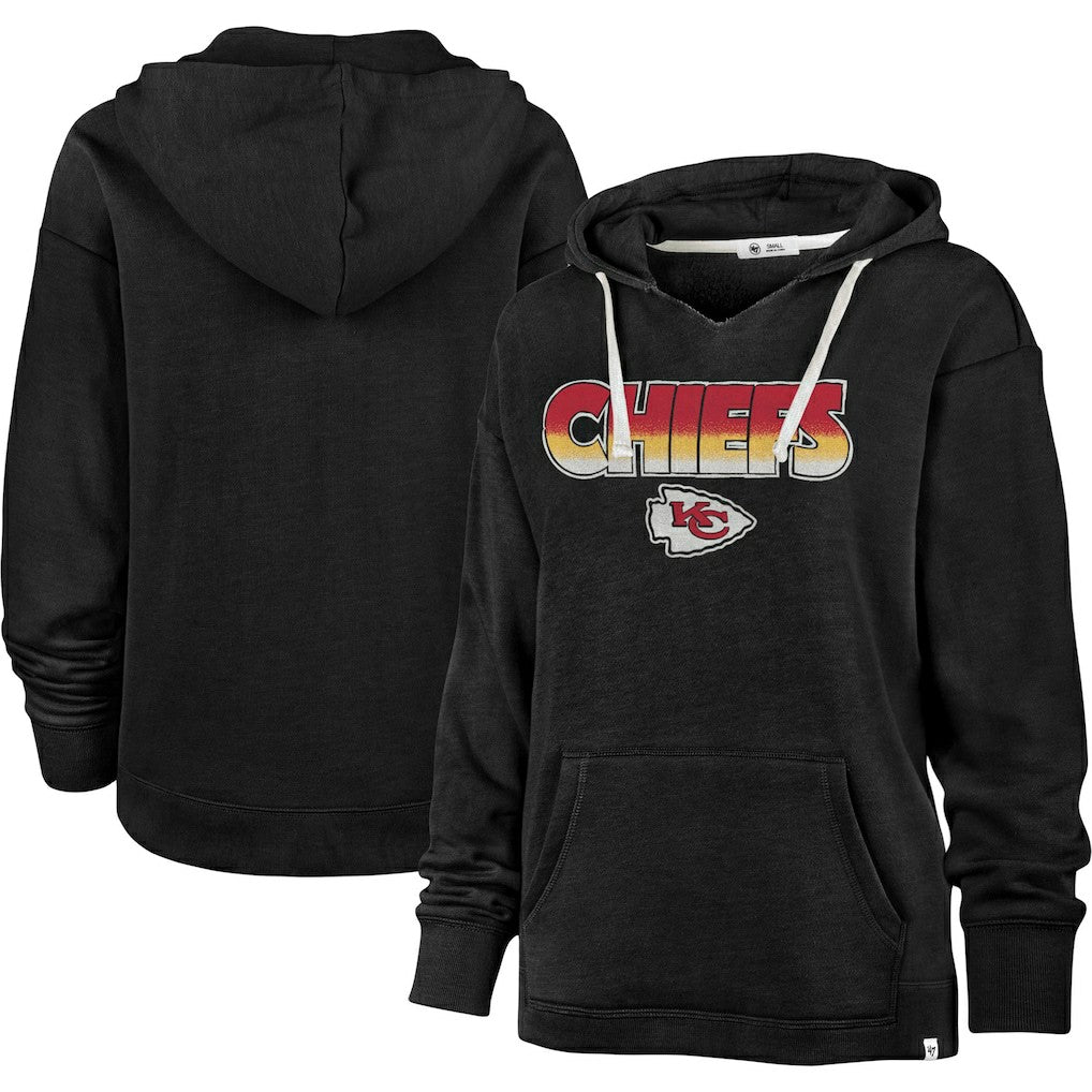 Kansas City Chiefs '47 Women's Color Rise Kennedy Pullover Hoodie - Black for sale