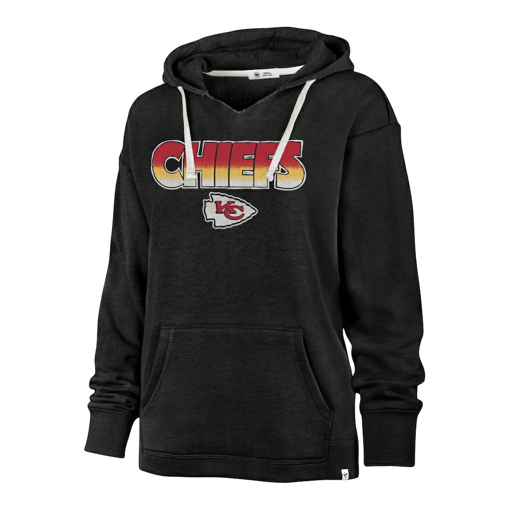 Kansas City Chiefs '47 Women's Color Rise Kennedy Pullover Hoodie - Black for sale