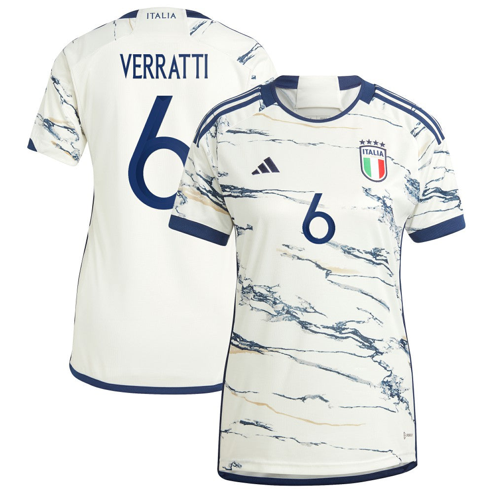 Marco Verratti Italy National Team Women's 2023 Away Replica Jersey - White on sale
