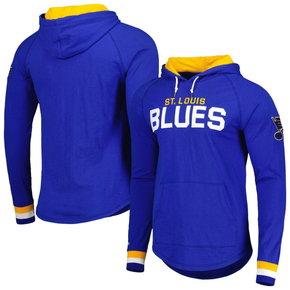 St. Louis Blues Mitchell & Ness Legendary Slub Hoodie Long Sleeve T-Shirt - Blue T-shirts