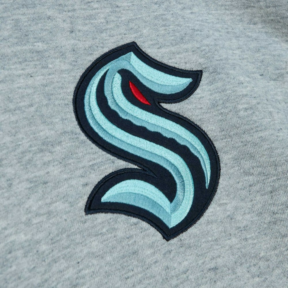 Seattle Kraken Mitchell & Ness Classic French Terry Pullover Hoodie - Heather Gray Hoodies