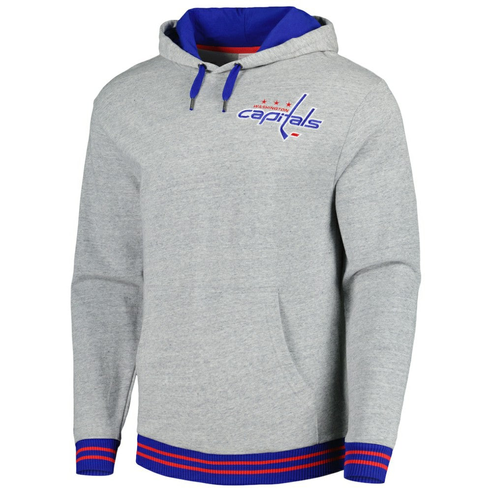 Washington Capitals Mitchell & Ness Classic French Terry Pullover Hoodie - Heather Gray Hoodies