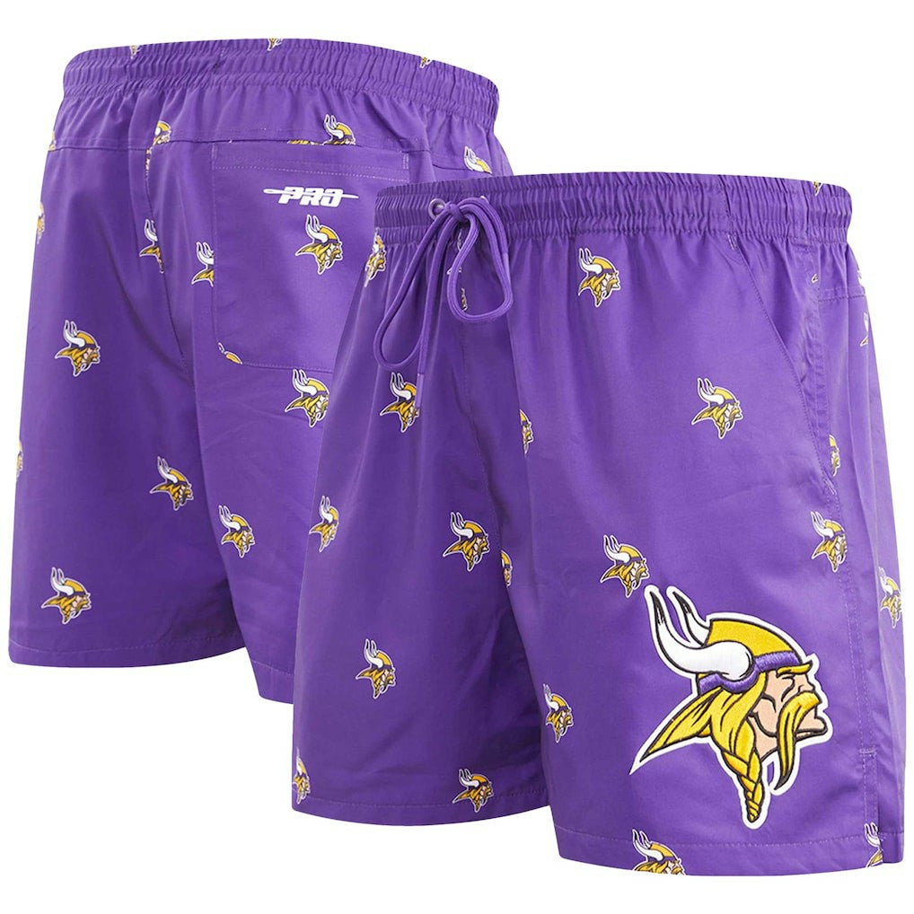 Minnesota Vikings Pro Standard Allover Print Mini Logo Shorts - Purple on sale