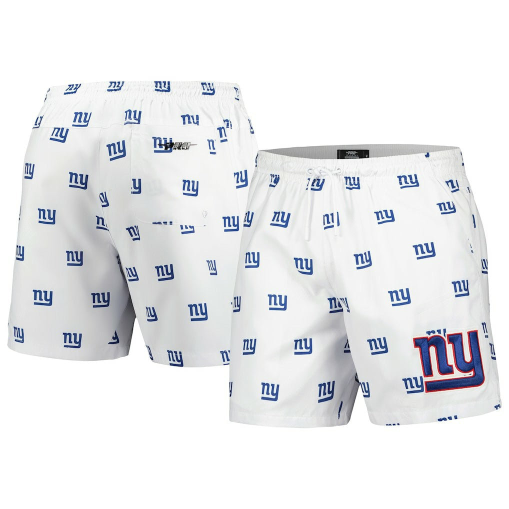 New York Giants Pro Standard Allover Print Mini Logo Shorts - White discount