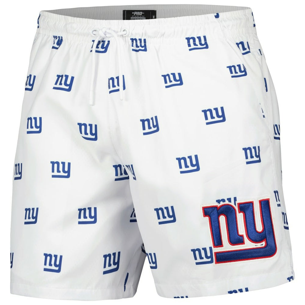New York Giants Pro Standard Allover Print Mini Logo Shorts - White discount