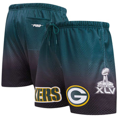 Green Bay Packers Pro Standard Ombre Mesh Shorts - Black/Green for sale