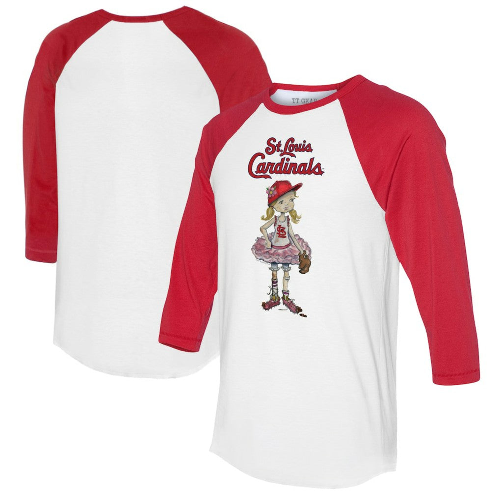 St. Louis Cardinals Tiny Turnip Women's Babes 3/4-Sleeve Raglan T-Shirt White/Red
