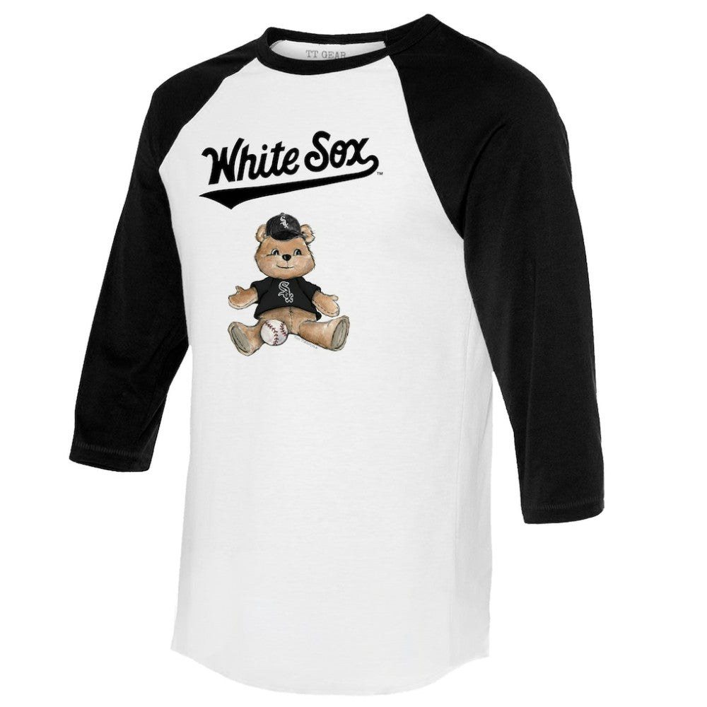 Chicago White Sox Tiny Turnip Women's Teddy Boy 3/4-Sleeve Raglan T-Shirt White/Black