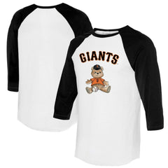 San Francisco Giants Tiny Turnip Women's Teddy Boy 3/4-Sleeve Raglan T-Shirt White/Black