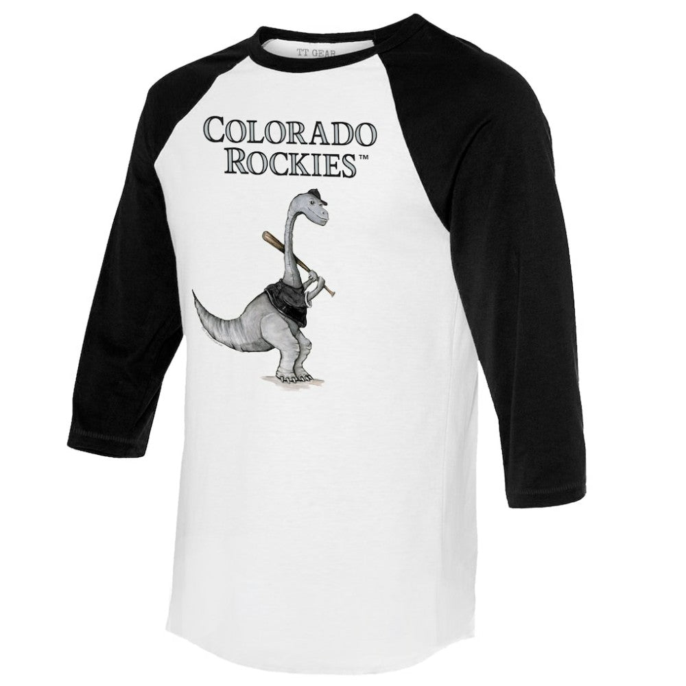 Colorado Rockies Tiny Turnip Women's Bronto 3/4-Sleeve Raglan T-Shirt White/Black